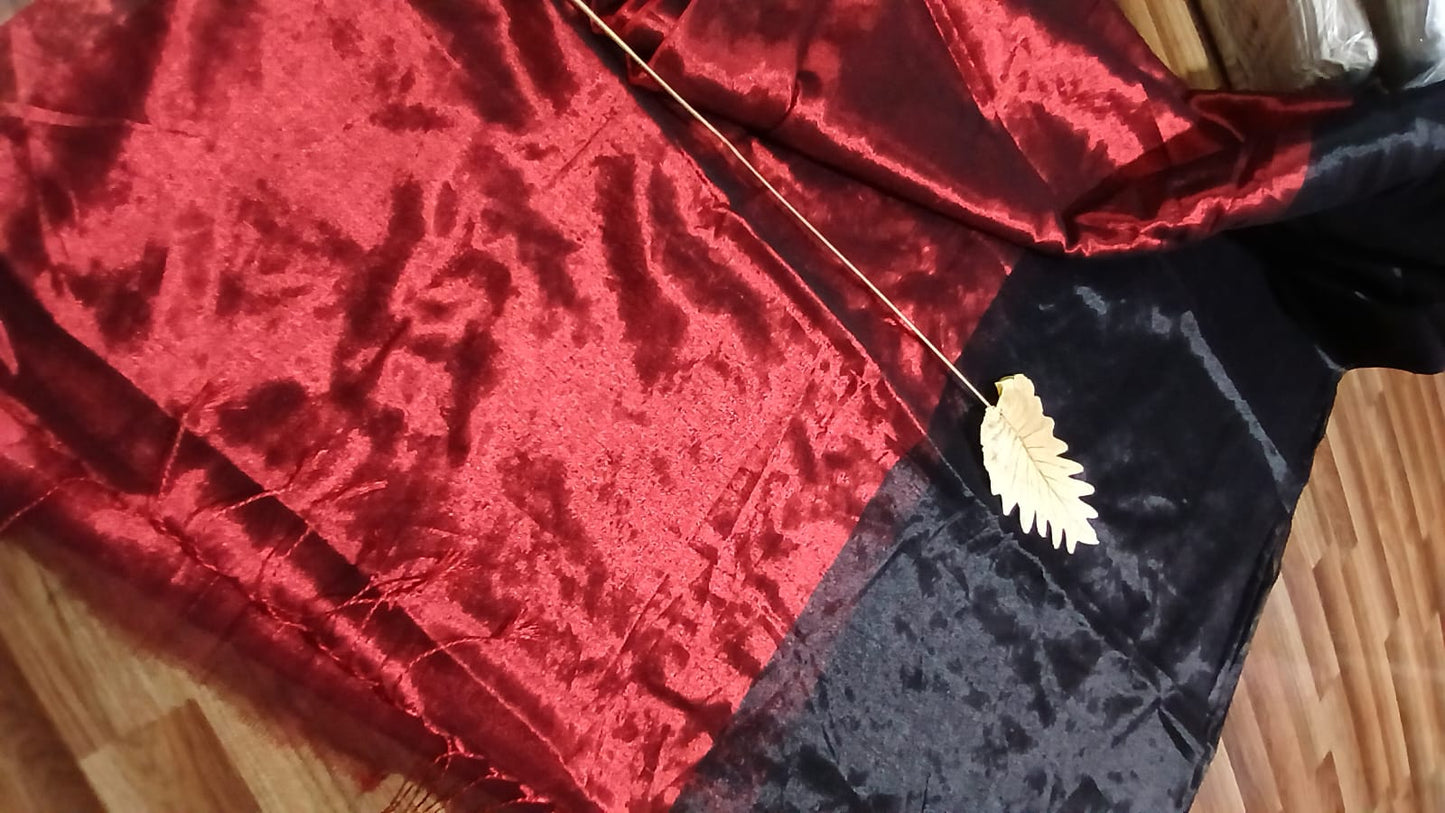 BLACK AND MAROON HALF N HALF RAGA