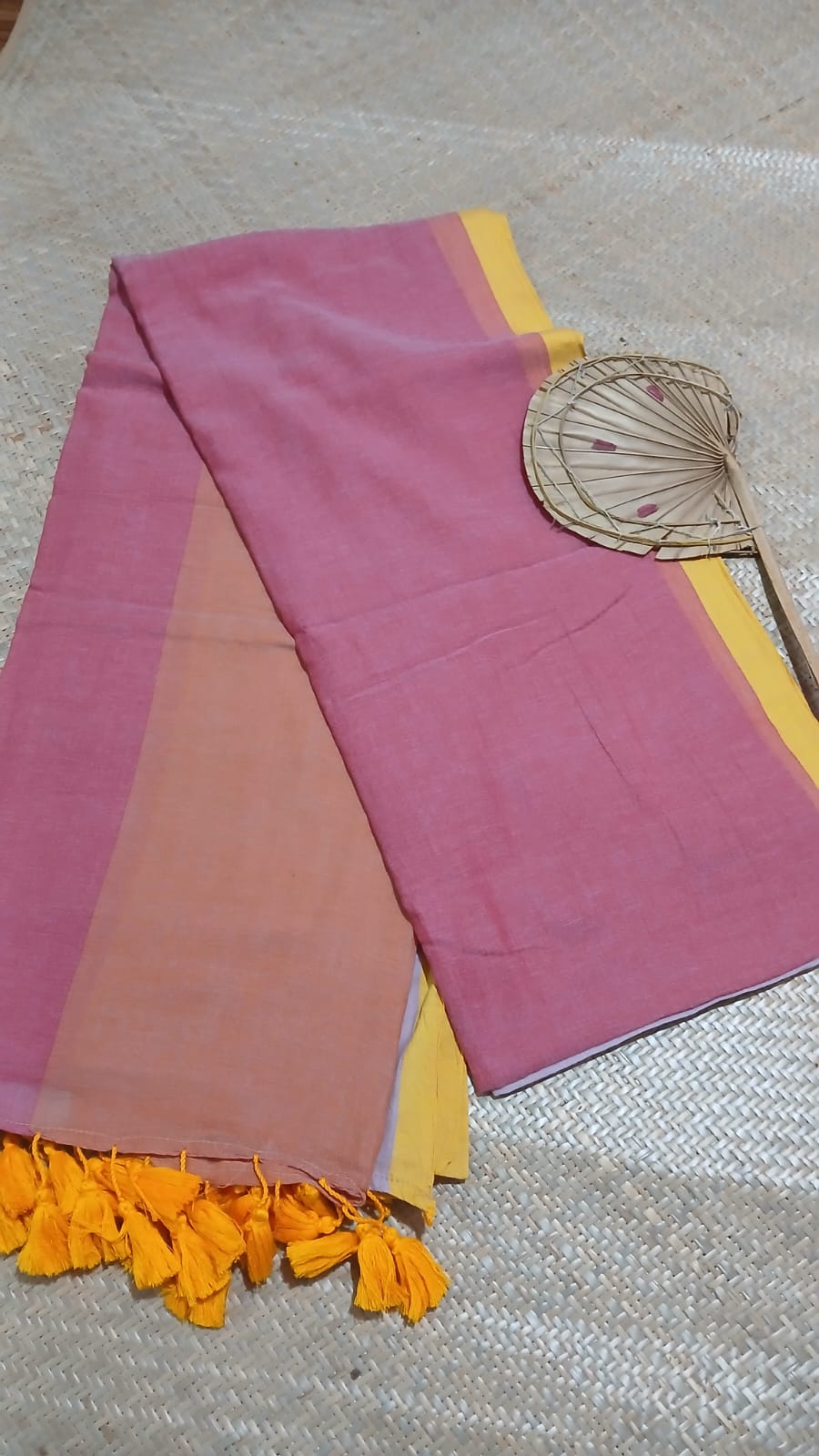TRI COLOUR STRIPED SAREE