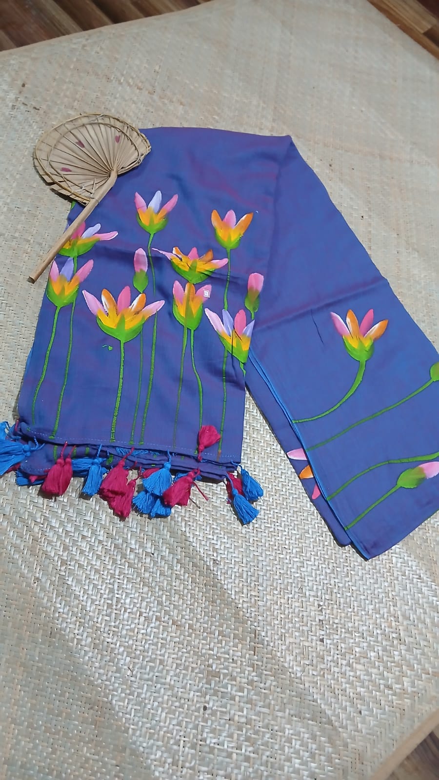 MOV TULIP HANDPAINTED SAREE