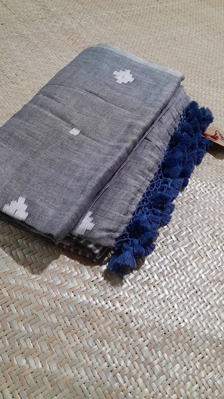 GREY JAMDANI SAREE