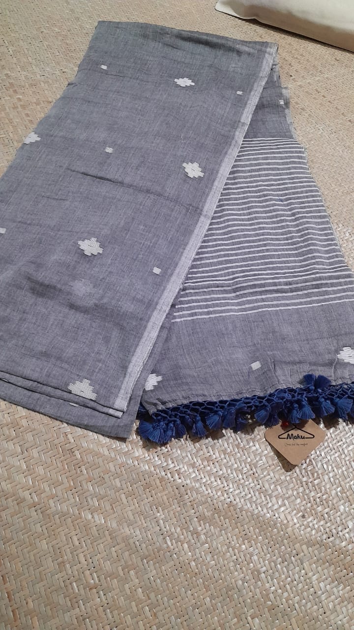 GREY JAMDANI SAREE