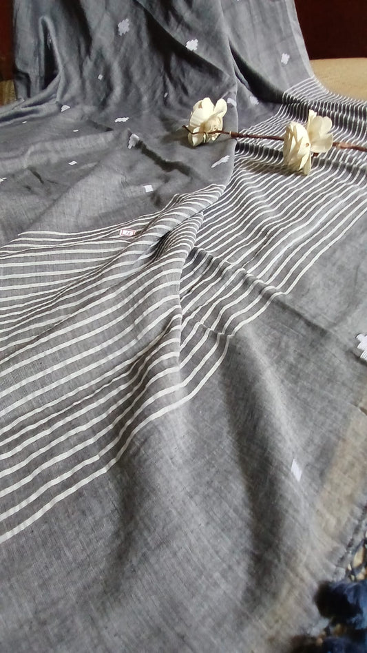GREY JAMDANI SAREE