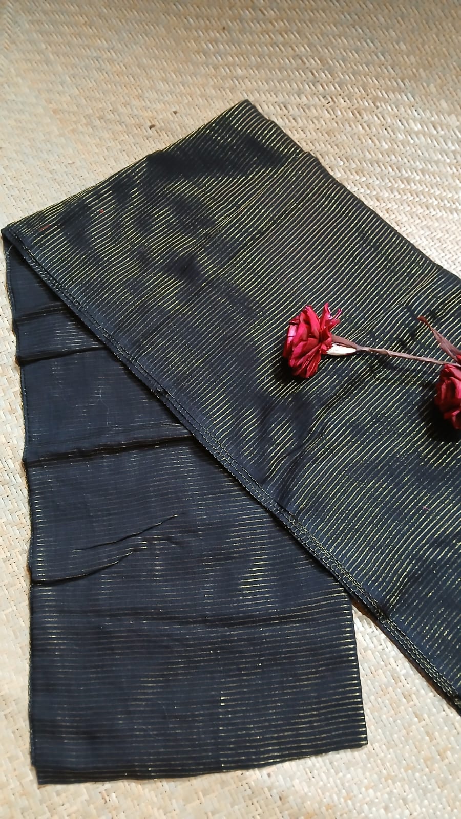 BLACK ZARI WEAVING SAREE
