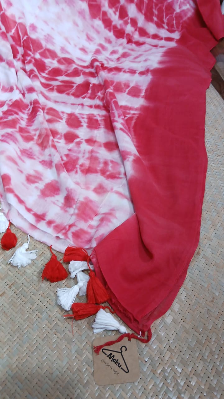 TIE AND DYE RED AND WHITE
