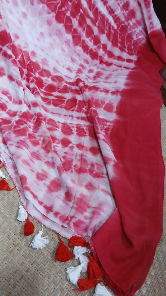 TIE AND DYE RED AND WHITE