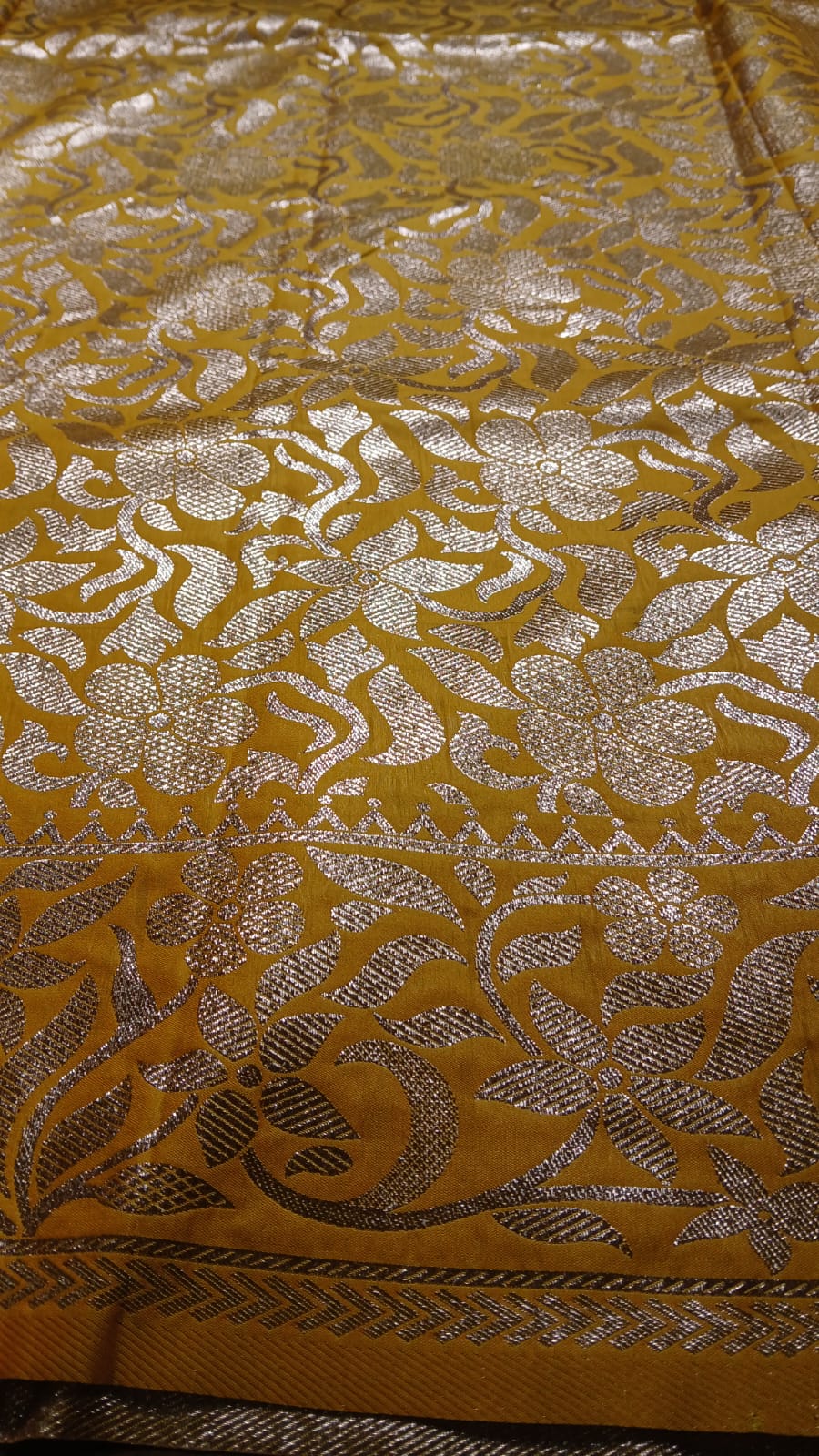 YELLOW OPEN BORDER SILK SAREE