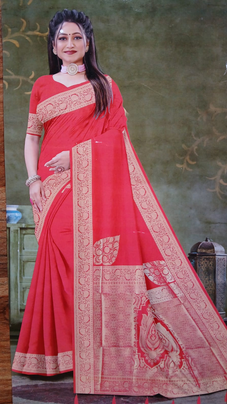 PEACH KALYANI SILK SAREE