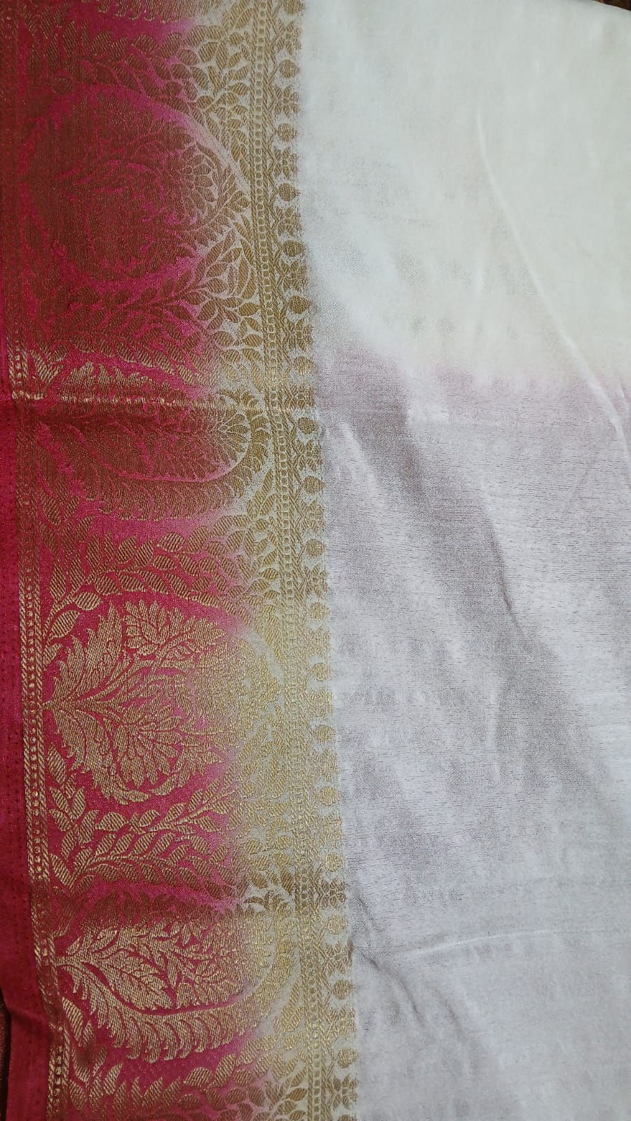 WHITE SEMI MATKA TASSAR SILK
