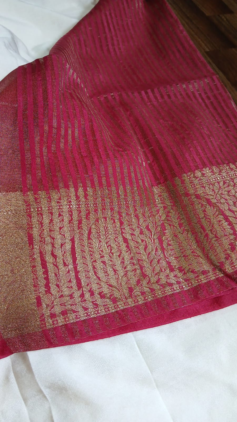 WHITE SEMI MATKA TASSAR SILK