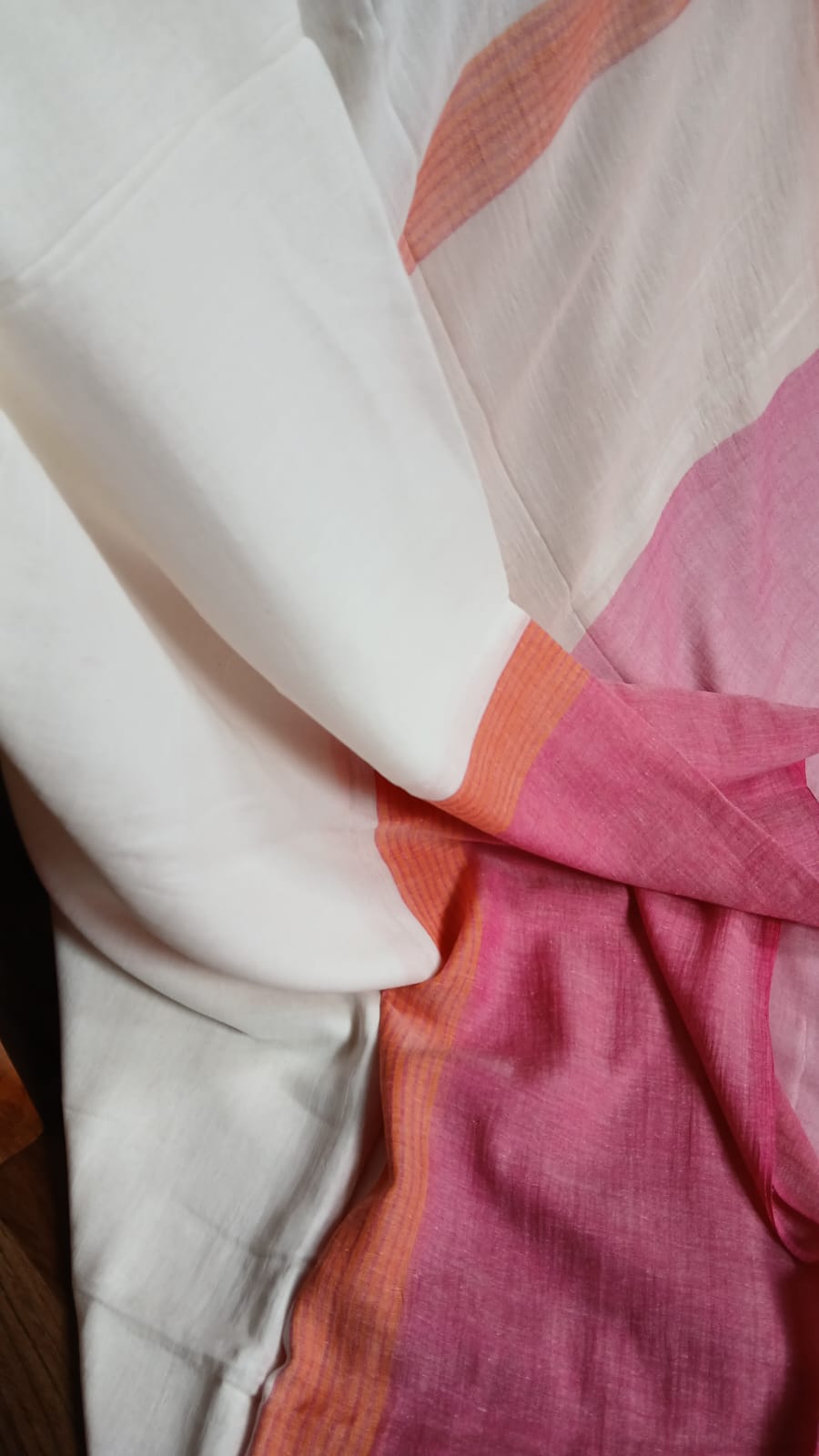 WHITE BASE RANI AND ORANGE BORDER