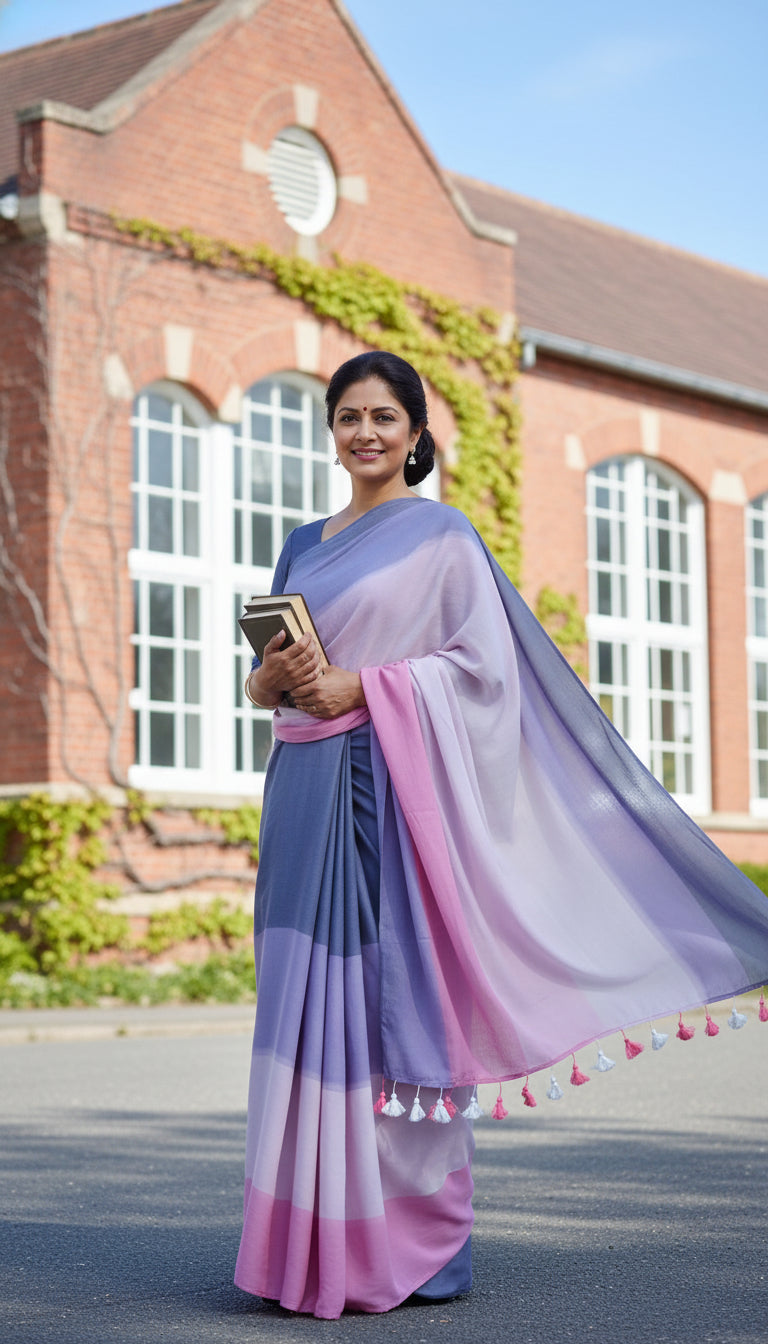 FIVE COLOUR STRIPE SAREE