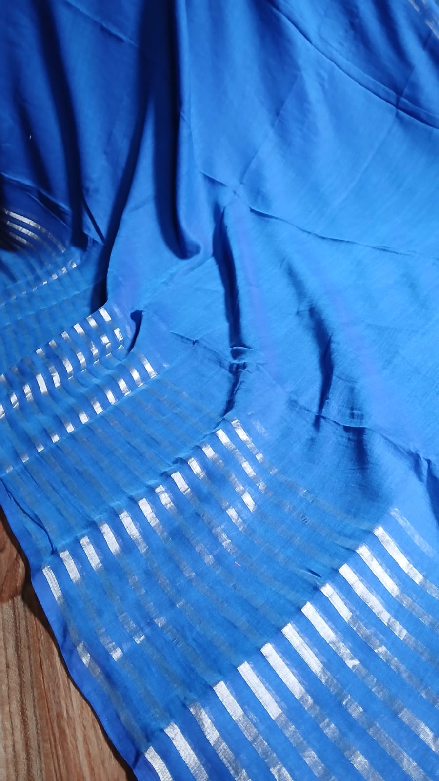 NAVY BLUE MUL COTTON ZARI BORDER SAREE
